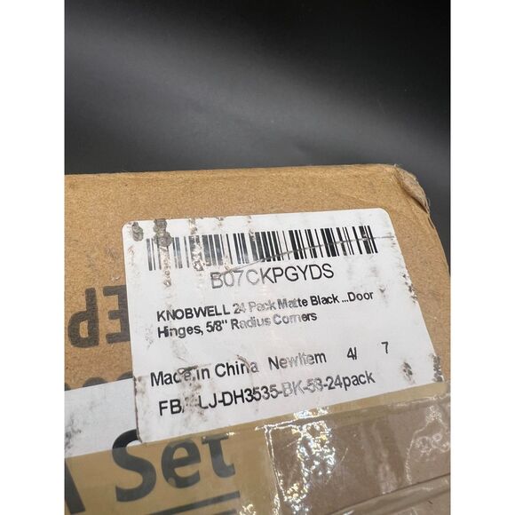 KNOBWELL 24 Pack Matte Black Door Cabinet Hinges, 5/8" Radius Corners - Picture 2 of 3